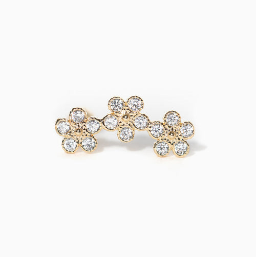 10k Solid Gold Bouquet Ball Back Crawler Stud