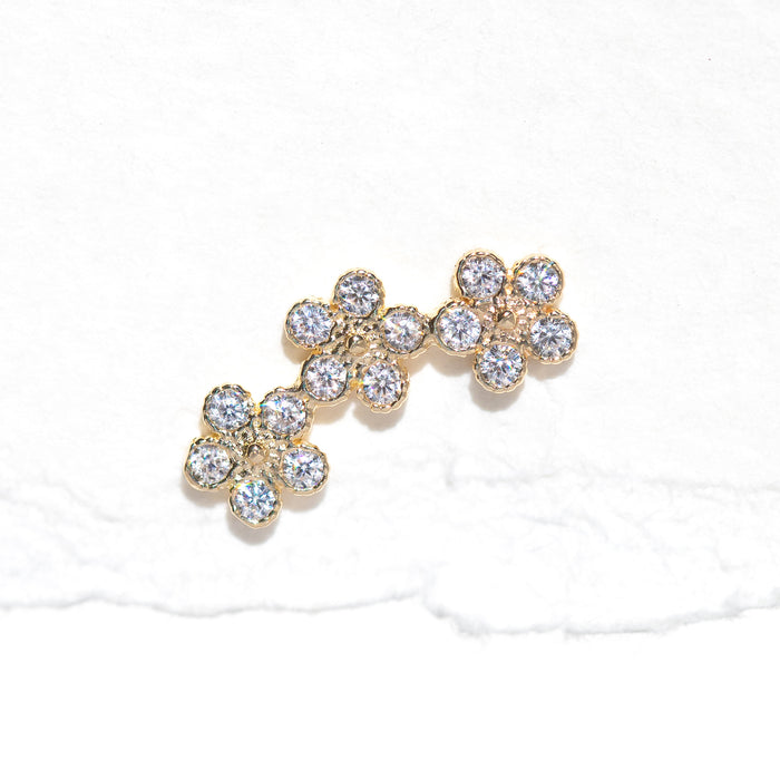 10k Solid Gold Bouquet Ball Back Crawler Stud