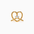 10k Solid Gold Salted Pretzel Ball Back Stud