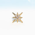 10k Solid Gold Starburst Ball Back Stud