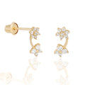 14k Solid Gold Garden Party Stud Earrings