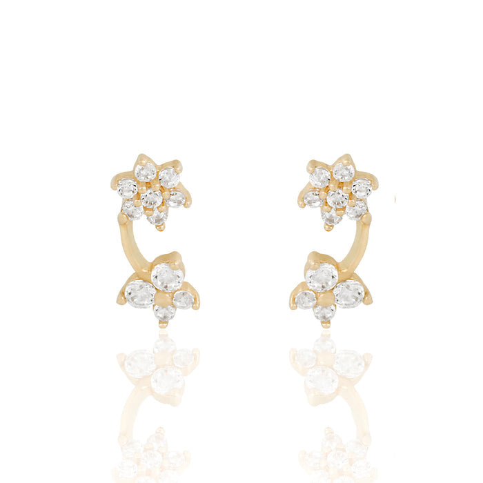 14k Solid Gold Garden Party Stud Earrings