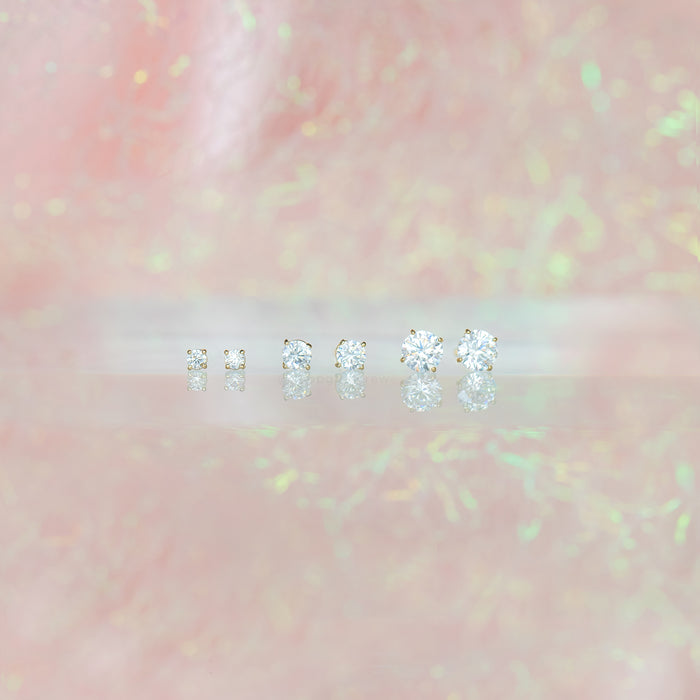 14k Solid Gold Perfect Stud Earrings