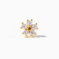 14k Solid Gold Tiny Flower Stud