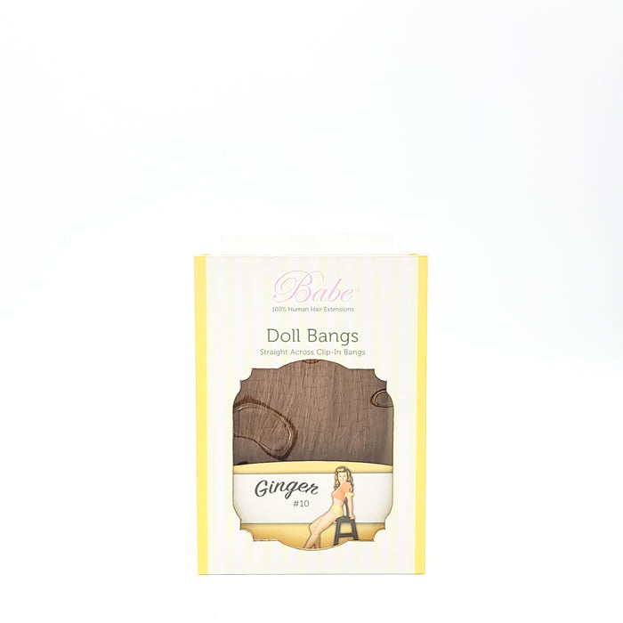 Babe 100% Human Hair Extensions Doll Bangs Straight Across Clip In Bangs Ginger #10 - Overstock Beauty Supply