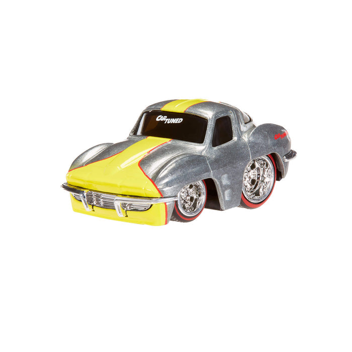silver with yellow strip down middle car