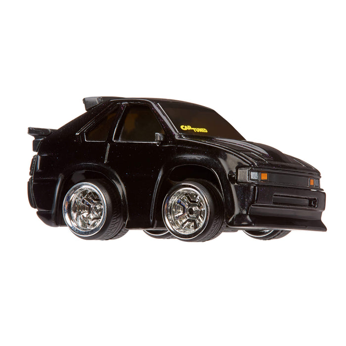Dark Purple Toyota Supra car with chrome wheels on a white background