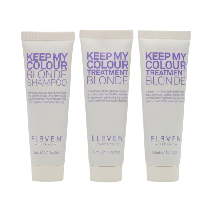 ELEVEN Keep My Colour Blonde Shampoo & Keep My Colour Treatment Blonde (Set of 3) 1.7 oz