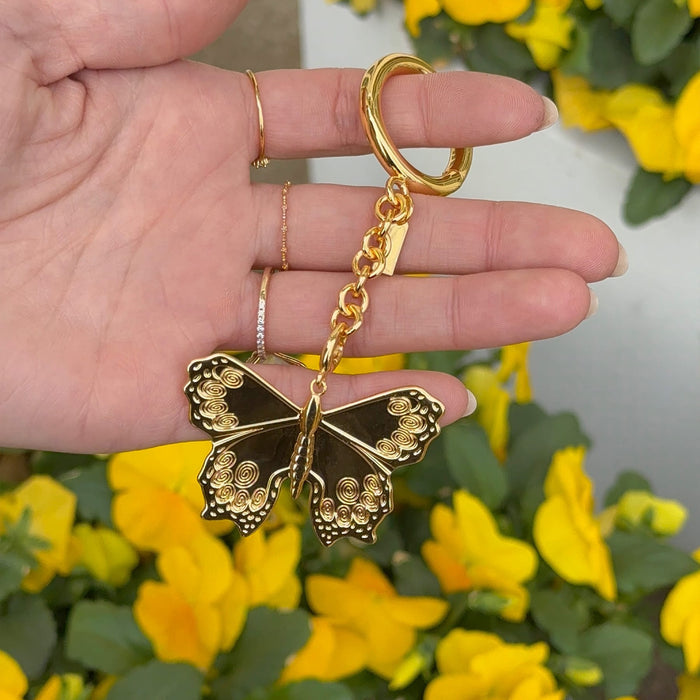 Golden Butterfly Bag Charm