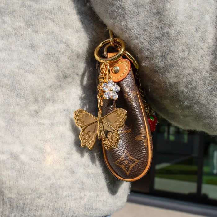 Golden Butterfly Bag Charm