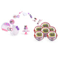 Six Make It Mini Hello Kitty® and Friends balls on a white background