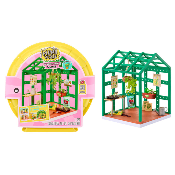 Toy greenhouse with packaging on a white background