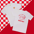 Front and back of shirt Sunny Bros. Pizza Adult T-Shirt