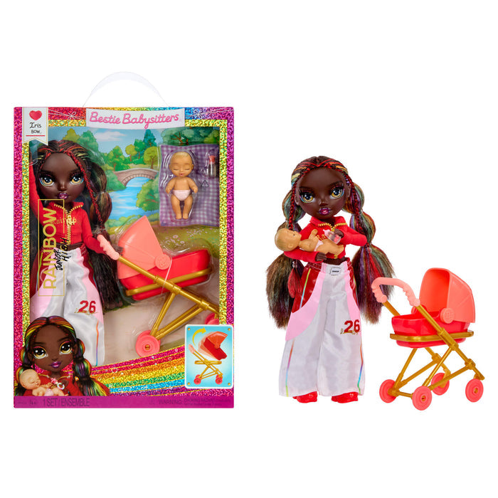 Bestie Babysitters Iris with packaging on a white background