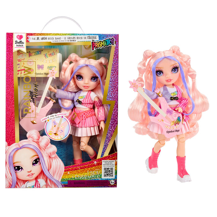 Rainbow High Jr High Rock Band Bella in and out of packaging