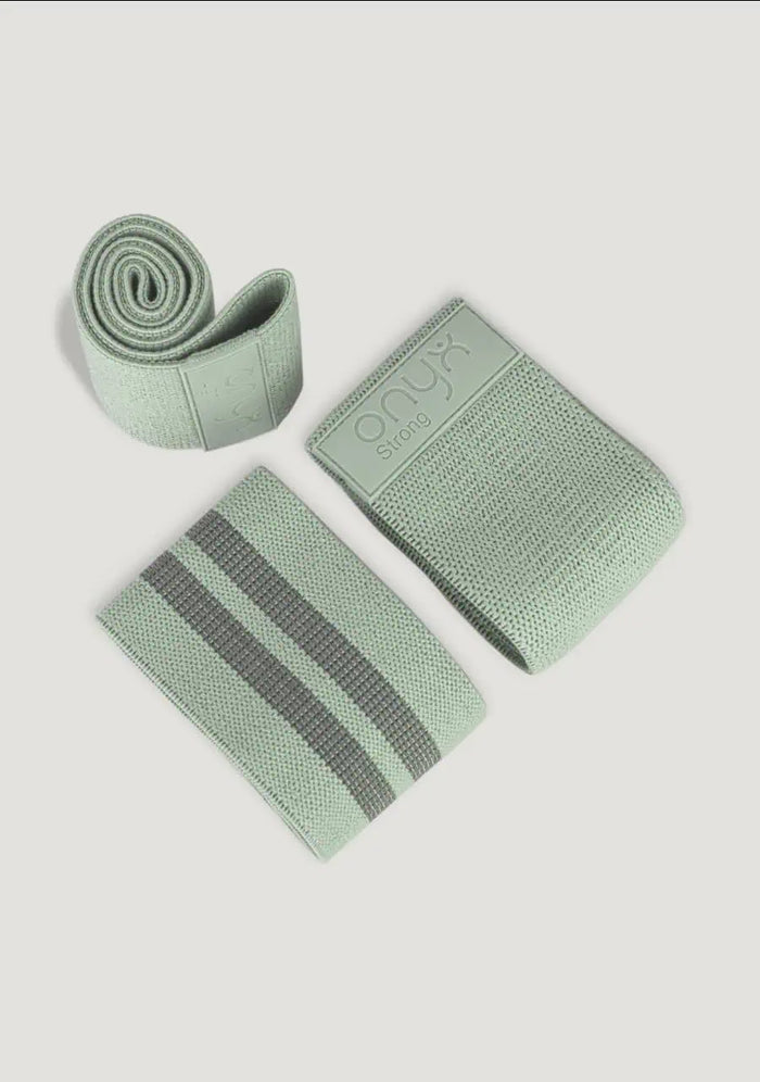 Strong Resistance Bands Green Fabric