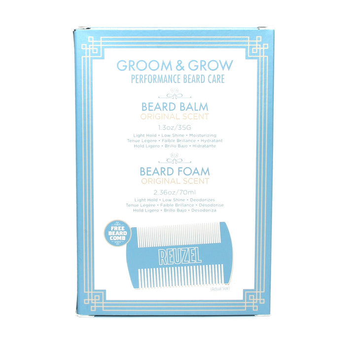 Reuzel Groom & Grow Original Scent Beard Foam Beard Balm with Beard Comb - Overstock Beauty Supply