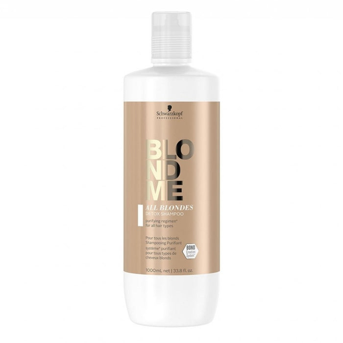 SCHWARZKOPF BlondMe All Blondes Detox Shampoo Purifying Regimen All Hair 33.8 oz