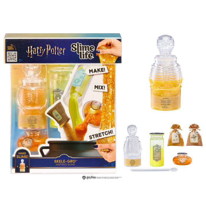 Harry Potter slime life kit with packaging and slime products on a white background